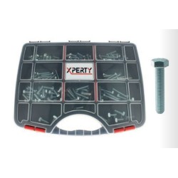 COFFRET VIS METAUX TETE HEXAGONALE DIN 933 acier zingué blanc