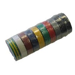 PVC ELECTRICIEN MULTICOLORE - tour de 10 rouleaux  - Long 10M x Larg : 15mm