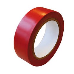 PVC ELECTRICIEN ROUGE - tour de 10 rouleaux - Long 10M x Larg : 15mm