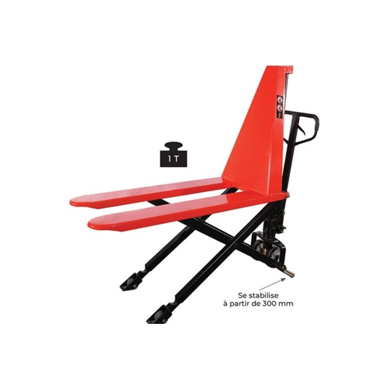 TRANSPALETTE 1T HAUTE LEVEE 800mm  A CISEAUX MANUELS