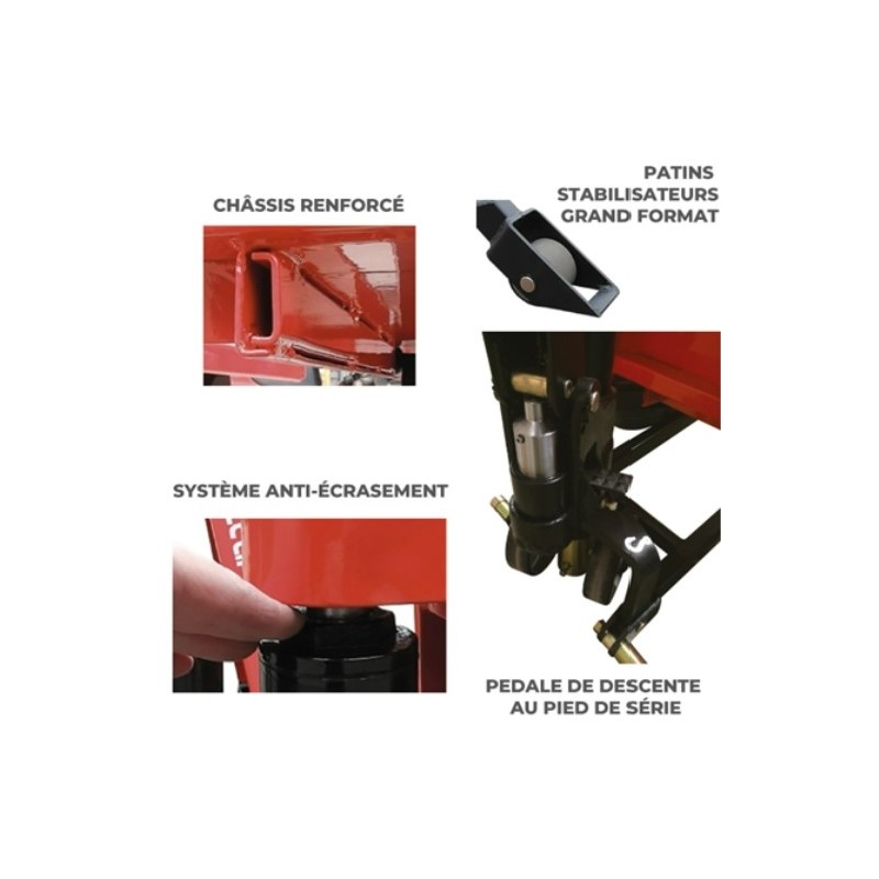 TRANSPALETTE 1T HAUTE LEVEE 800mm  A CISEAUX MANUELS