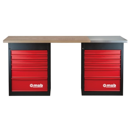 ETABLI 12 TIROIRS LONGUEUR 2M AVEC PLAQUE INOX