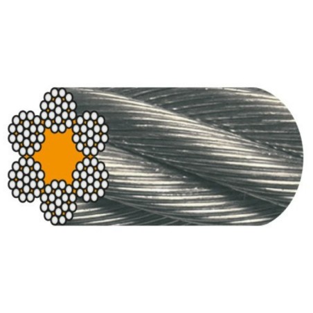 CÂBLE GALVA D.12MM AT 6X19 CRM 8845 KG  LE METRE - 25m minimum