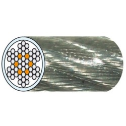 CÂBLE GALVA D.5,0/7,0 AM 7X7 PVC CRISTAL CRM 1780 kg LE METRE - 25m minimum CÂBLE GALVA D.5,0/7,0 AM 7X7 PVC CRISTAL CRM 1780 kg LE METRE - 25m minimum