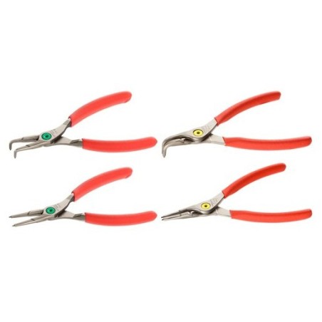 JEU DE 4 PINCES POUR CIRCLIPS - BECS DROITS ET BECS COUDÉS À 90° - 18 À 60 MM REF PCJ4PB