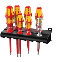 JEU DE 7 TOURNEVIS KRAFTFORM PLUS  ISOLES 1000V FENTE + PZ + TESTEUR TENSION