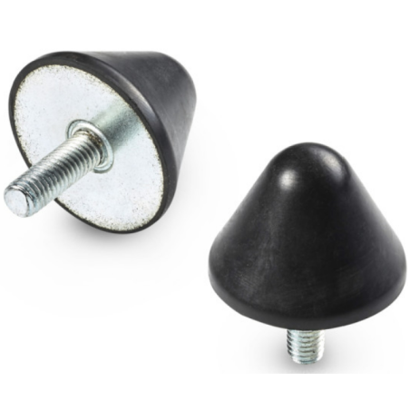 PLOT ANTIVIBRATOIRE CONIQUE CAOUTCHOUC Ø75 HT89 M/ M12