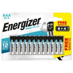 Blister de 8+4 GRATUITE  piles alcalines AAA - LR03 Max Energizer 1,5 volts