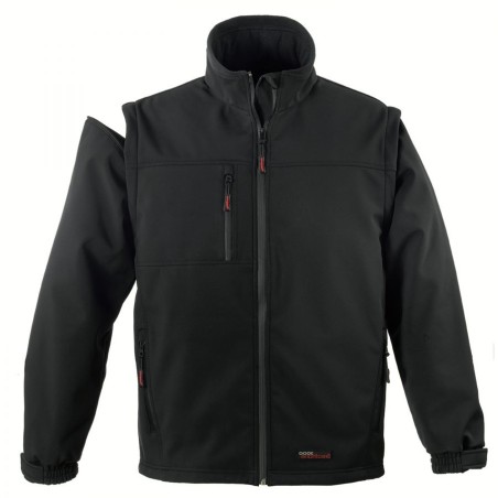 VESTE NOIRE SHOFTSHELL RESPIRANT 2 EN 1
