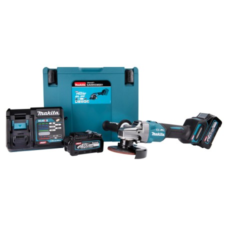 Meuleuse Ø 125 mm 40 V 4 Ah (1 MAKPAC + 2 BATTERIES + 1 CHARGEUR)