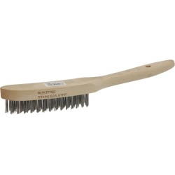 BROSSE MANUELLE MANCHE BOIS INCURVE FIL 0.30 INOX DROIT