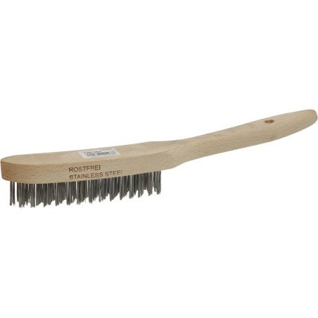 BROSSE MANUELLE MANCHE BOIS INCURVE FIL 0.30 INOX DROIT