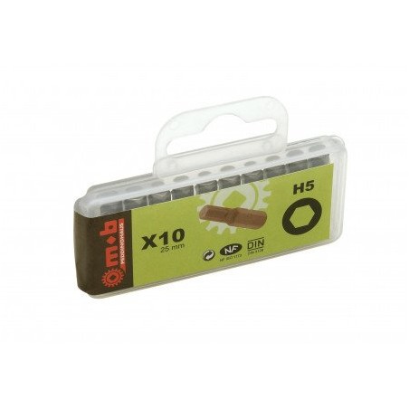 BOITE DE 10 EMBOUTS HEXAGONAL 25MM