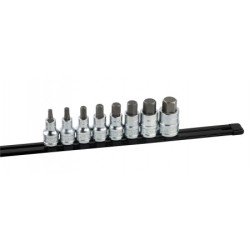 RACK DE DOUILLES TOURNEVIS HEXA 1/2'' 8P