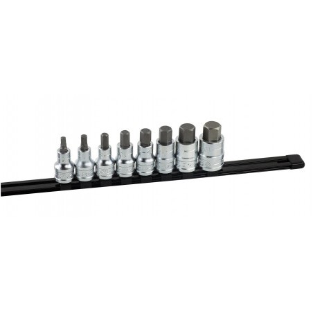 RACK DE DOUILLES TOURNEVIS HEXA 1/2'' 8P