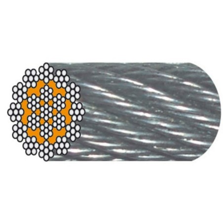 CABLE GALVA D.6MM ANTIGIRATOIRE 19 TORONS CRM 2366KG - 1m