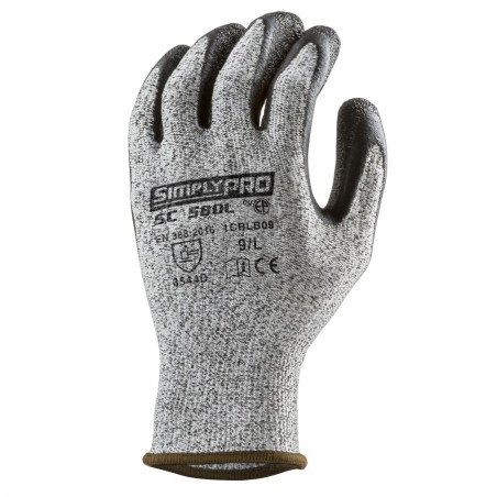 GANTS ANTI-COUPURE GRIS ENDUITS NOIR