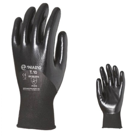 GANTS DE MANUTENTION ET DE PRÉCISION ENDUITS NITRILE NOIR