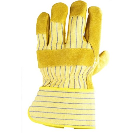 GANTS DE MANUTENTION GÉNÉRALE EN CROUTE JAUNE EUROSTRONG 153  T 10