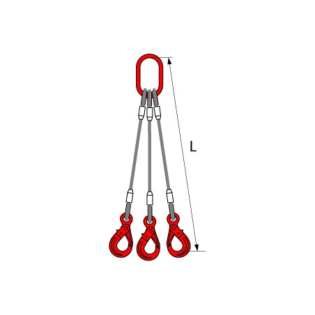 ELINGUE GALVA Ø20 LG 2.5M 3 BRINS A BOUCLE REF 4739N