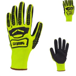 GANTS EUROCUT IMPACT 100 JAUNE CUT C NITRILE NOIR + TPR