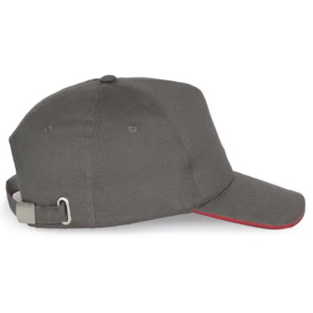 CASQUETTE AVEC SANDWICH 5 PANNEAUX GREY / RED