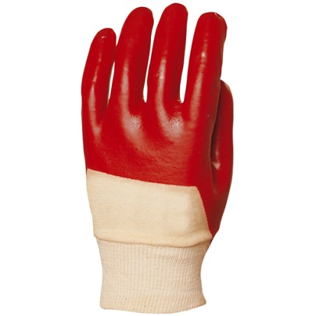 GANTS DE MANUTENTION GÉNÉRALE ENDUITS 3/4 EN PVC ROUGE
