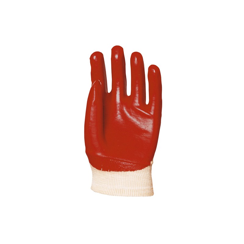 GANTS DE MANUTENTION GÉNÉRALE ENDUITS 3/4 EN PVC ROUGE