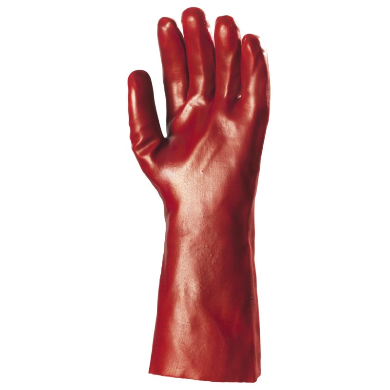 GANTS DE MANUTENTION GÉNÉRALE ENDUITS 100% EN PVC ROUGE
