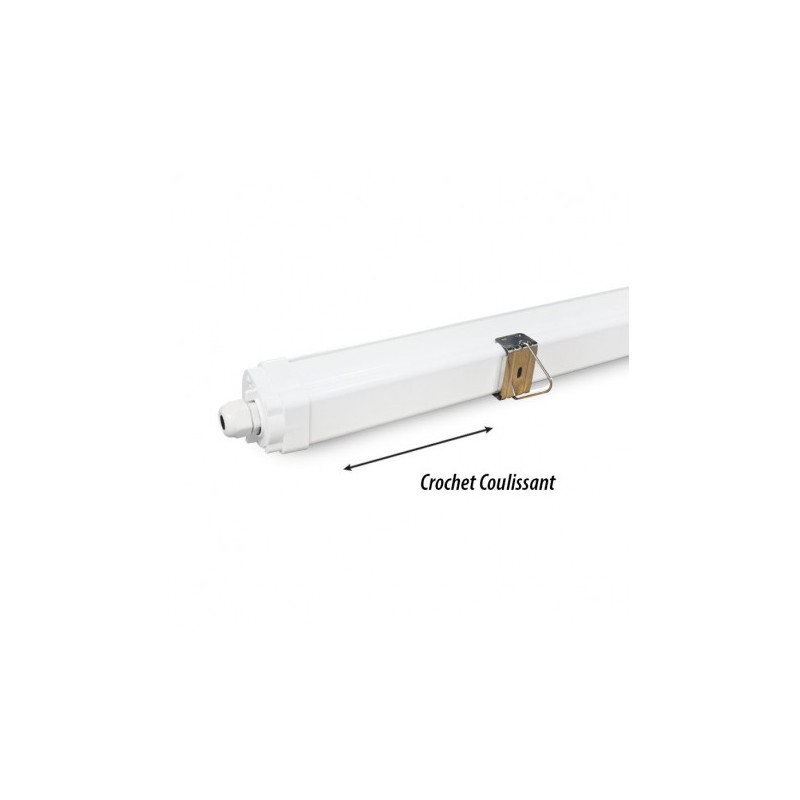 BOITIER ETANCHE LED INTÉGRÉES TRAVERSANT 4000K 54W 6000LM IP65 1560 X 100 MM