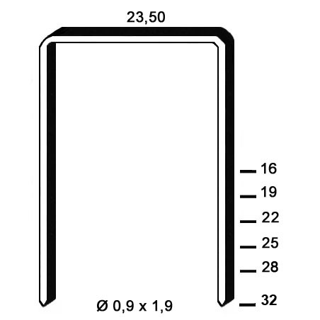AGRAFES JK590 23,50X22XØ0,9X1,9MM - REF 400518 - CDT 10 000