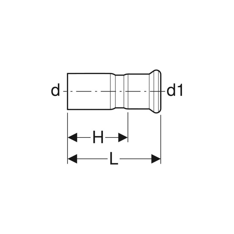 Réduction Mapress Acier Inox avec tube d'emboîtement