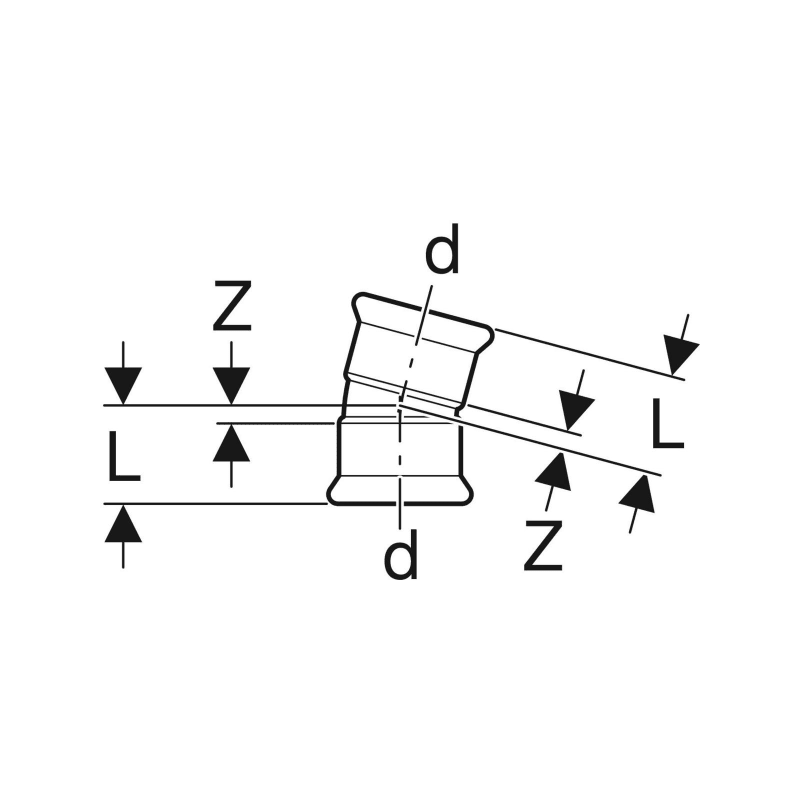 Coude 15° Mapress Acier Inox