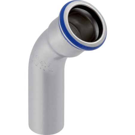Coude 45° Mapress Acier Inox avec tube d'emboîtement