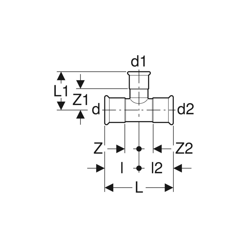 Té réduit Mapress Acier Inox