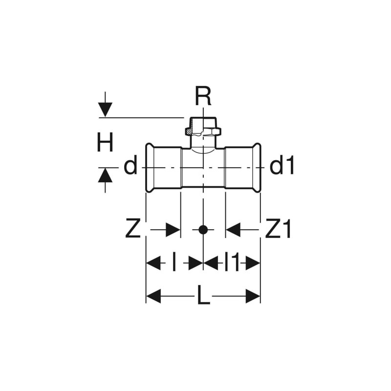 Té Mapress Acier Inox avec filetage mâle