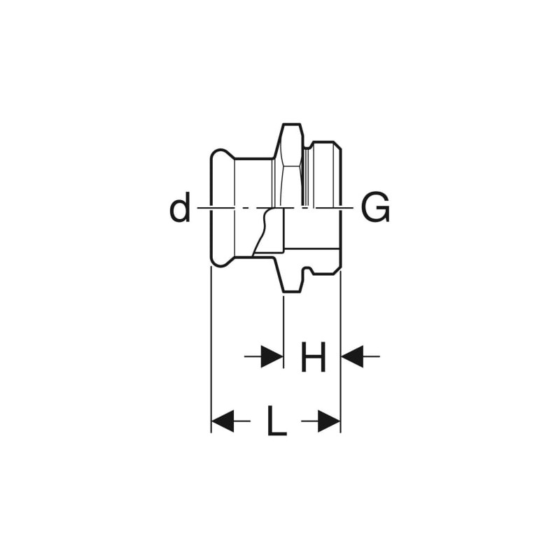 Raccord Mapress Acier Inox avec filetage mâle G