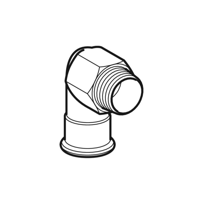 Coude 90° Mapress Acier Inox avec filetage mâle