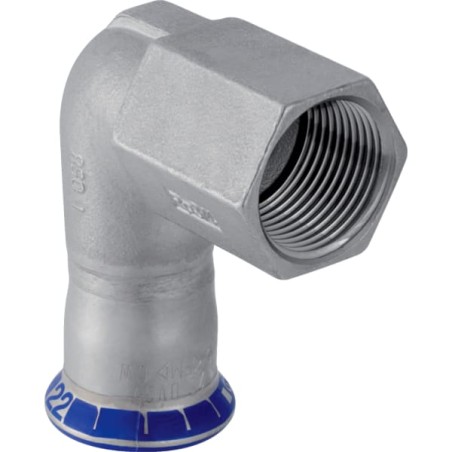 Coude 90° Mapress Acier Inox avec filetage femelle