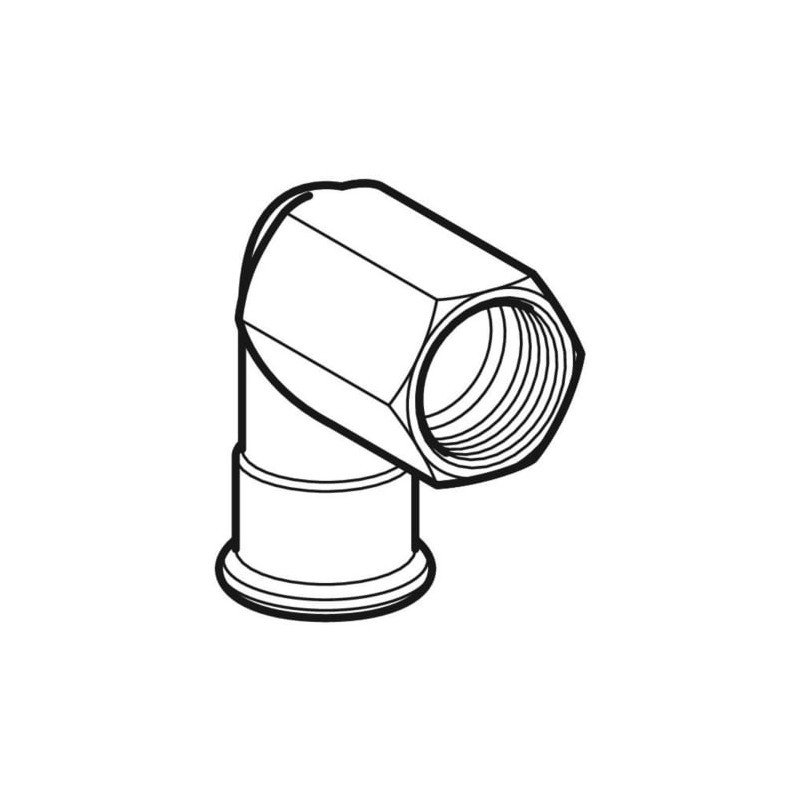 Coude 90° Mapress Acier Inox avec filetage femelle