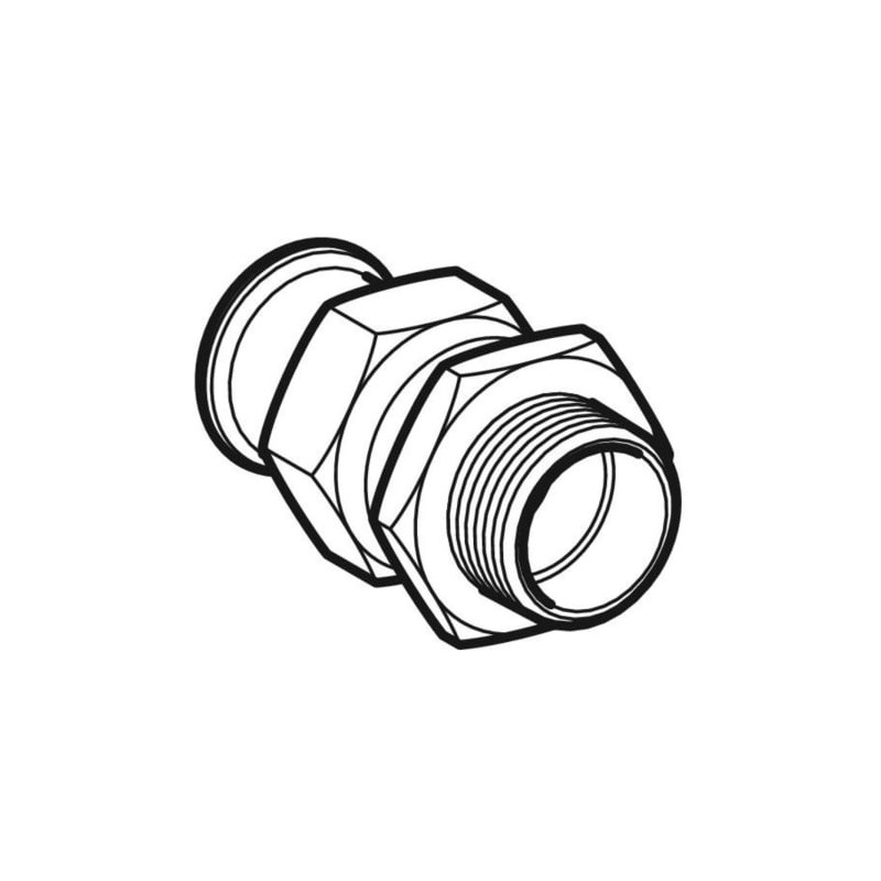 Raccord union Mapress Acier Inox avec filetage mâle, écrou de serrage en acier 304