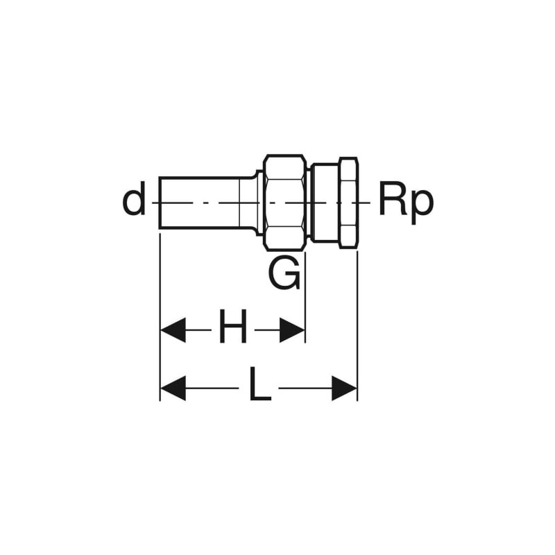 Raccord union Mapress Acier Inox avec filetage femelle et tube d'emboîtement