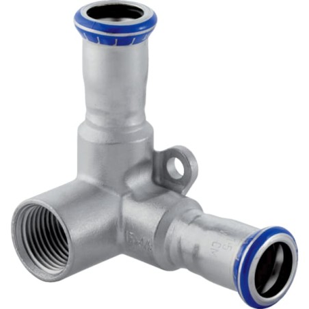 Applique double 90° Mapress Acier Inox à angle droit: d15mm d115mm Rp1/2" L6cm