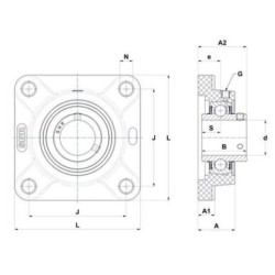 PALIER COMPLET THERMOPLASTIQUE BLANC APPLIQUE 4 TROUS REF MUCFPL204