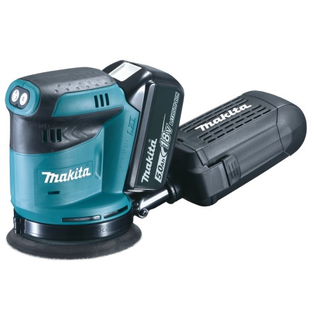 PONCEUSE EXCENTRIQUE 18 V LI-ION 5 AH Ø 125 MM (1 MAKPAC + 2 BATTERIES + 1 CHARGEUR + 1 DISQUE ABRASIF 125MM 120G)