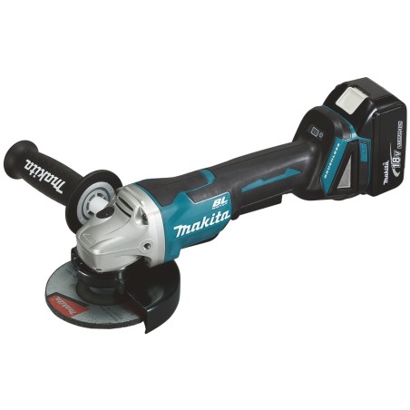 MEULEUSE Ø 125 MM 18 V LI-ION 5 AH (1 MAKPAC + 2 BATTERIES + 1 CHARGEUR + KIT D'ACCESSOIRES)