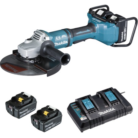 MEULEUSE Ø 230 MM 36 V  2 X 18 V LI-ION 5 AH (4 BATTERIES + 1 CHARGEUR)