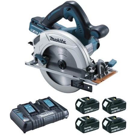 SCIE CIRCULAIRE 36 V  2 X 18 V LI-ION  5 AH Ø 190 MM (1 MAKPAC + 4 BATTERIES + 1 CHARGEUR + 1 GUIDE PARALLELE)