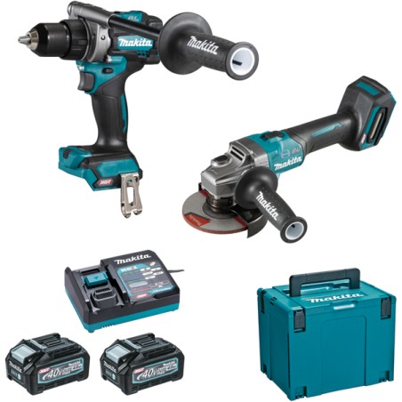 ENSEMBLE DE 2 MACHINES 40 V MAX LI-ION 4 AH XGT (DF001G + GA005G) (1 MAKPAC + 2 BATTERIES + 1 CHARGEUR)