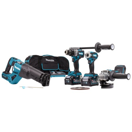 ENSEMBLE DE 4 MACHINES 40 V MAX LI-ION 4 AH XGT (DF001G + GA005G + TD001G + JR001G) (2 BATTERIES + 1 CHARGEUR)